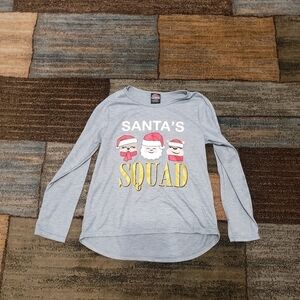 girls pj's and presents Santa's squad Christmas shirt size 14-16